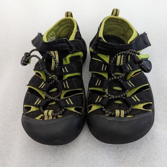 KEEN black and green kids sandals boys size 2 - Picture 1 of 9